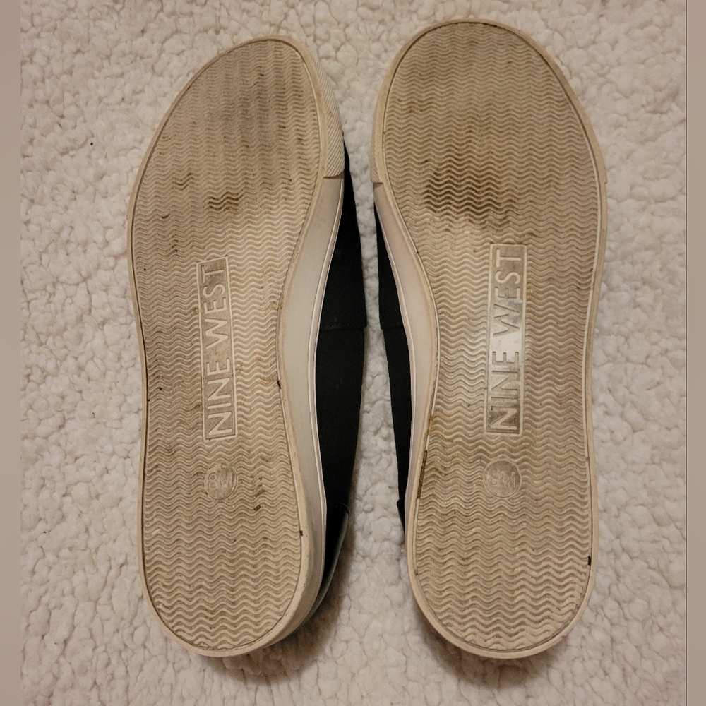 WOMENS NINE WEST SUEDE BOMDIA PLATFORM SHOES BLACK SIZE 8 - Picture 8 of 11